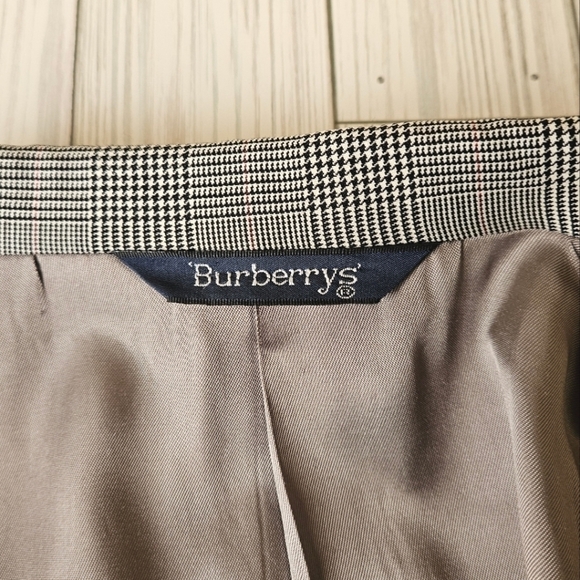 Vintage Burberry Plaid Single Breasted Suit Jacket In Tan and Black Size 44L - Picture 4 of 12